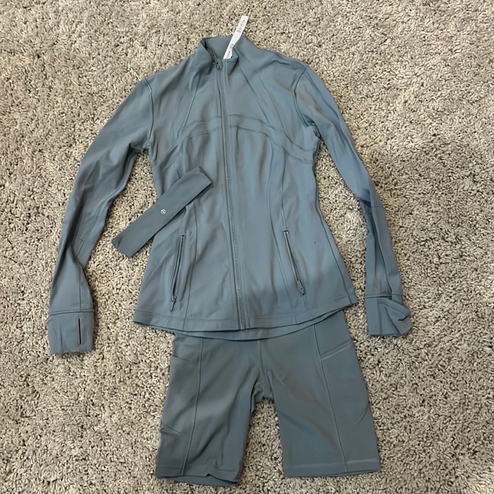 Blue cast lulu lemon sz 6 shorts jacket headband